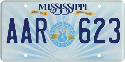 MS license plate AAR623