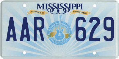 MS license plate AAR629