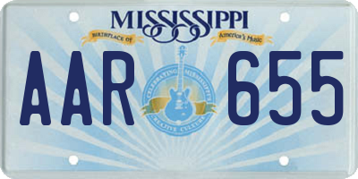 MS license plate AAR655