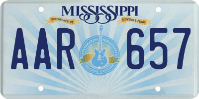 MS license plate AAR657