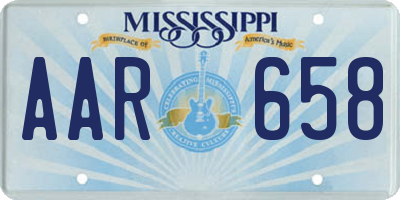 MS license plate AAR658