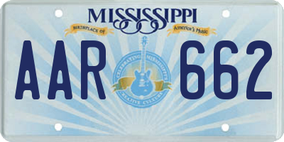 MS license plate AAR662