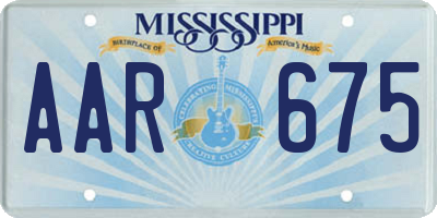 MS license plate AAR675