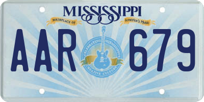 MS license plate AAR679