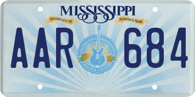 MS license plate AAR684