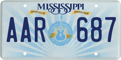 MS license plate AAR687