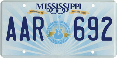 MS license plate AAR692