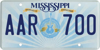 MS license plate AAR700