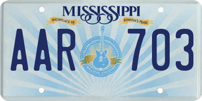 MS license plate AAR703