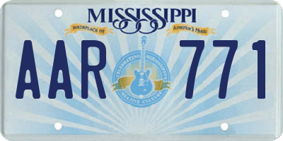 MS license plate AAR771