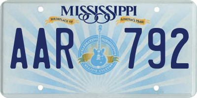 MS license plate AAR792