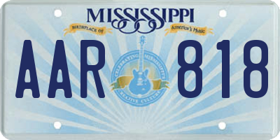 MS license plate AAR818