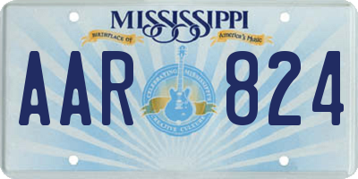 MS license plate AAR824