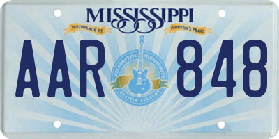 MS license plate AAR848