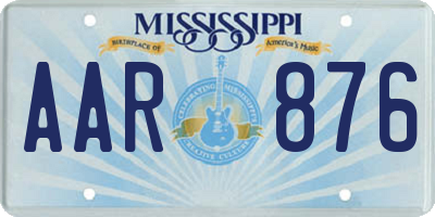 MS license plate AAR876