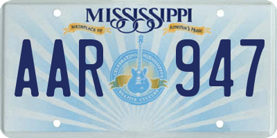 MS license plate AAR947