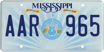 MS license plate AAR965