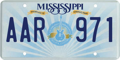 MS license plate AAR971