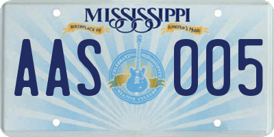 MS license plate AAS005