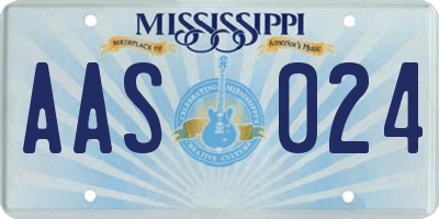 MS license plate AAS024