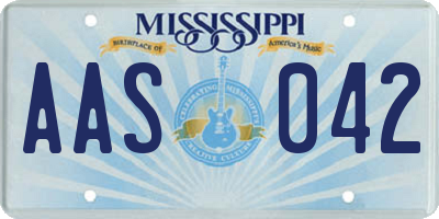 MS license plate AAS042