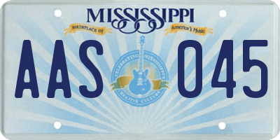 MS license plate AAS045