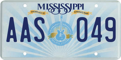 MS license plate AAS049