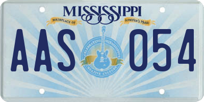 MS license plate AAS054