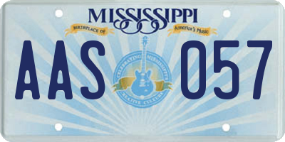 MS license plate AAS057