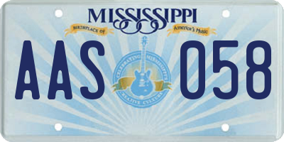 MS license plate AAS058