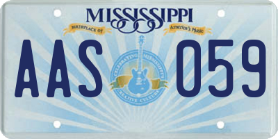 MS license plate AAS059