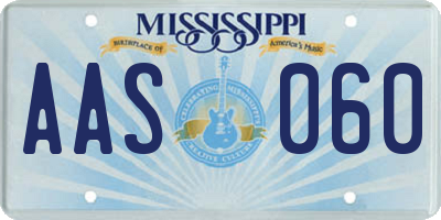 MS license plate AAS060