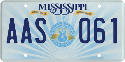 MS license plate AAS061