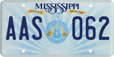 MS license plate AAS062