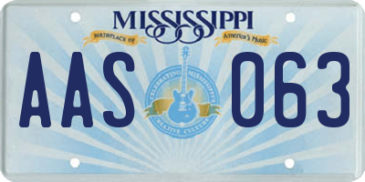 MS license plate AAS063