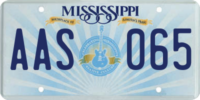 MS license plate AAS065