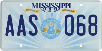 MS license plate AAS068