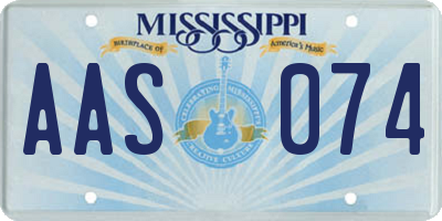 MS license plate AAS074
