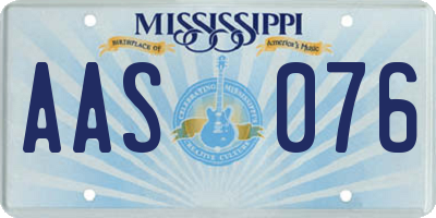 MS license plate AAS076