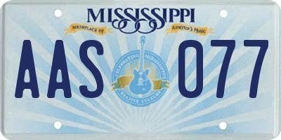 MS license plate AAS077