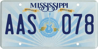 MS license plate AAS078