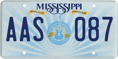 MS license plate AAS087