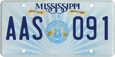 MS license plate AAS091