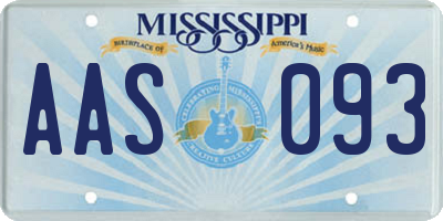 MS license plate AAS093