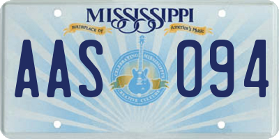 MS license plate AAS094