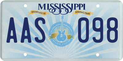 MS license plate AAS098