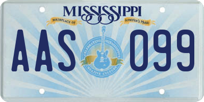 MS license plate AAS099
