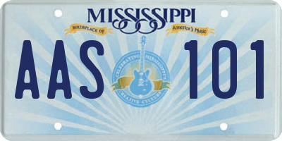 MS license plate AAS101