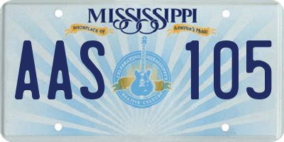 MS license plate AAS105