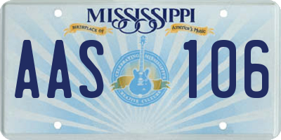 MS license plate AAS106